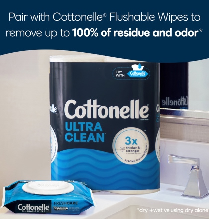 Pair with flushable wipes to feel shower and fresh 3x longer